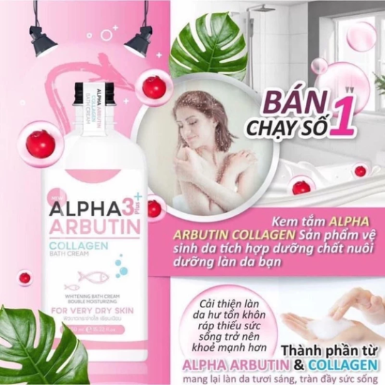 Sữa tắm dưỡng trắng da alpha arbutin Thái lan 350ml