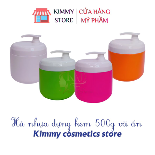 Hủ nhựa đựng kem 500g dạng vòi ấn nhiều màu Sẽ