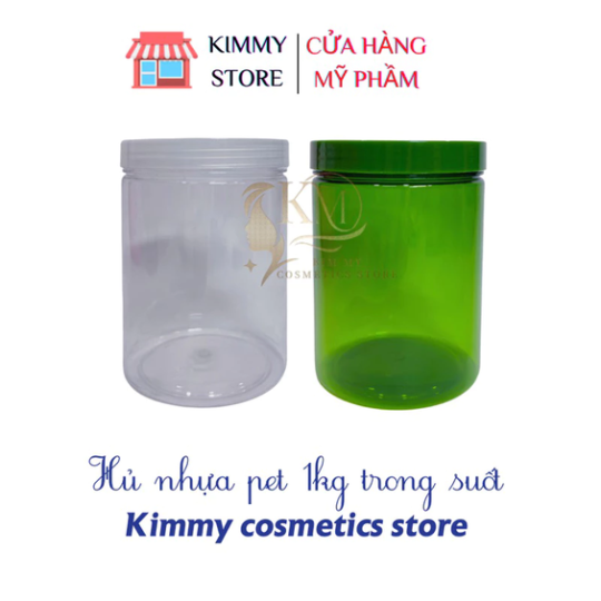Lẻ hủ đựng kem 1kg nhựa pet trong suốt
