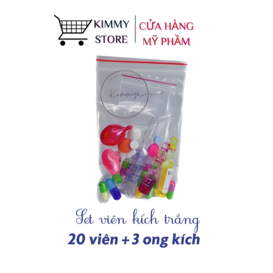 Combo set viên kích tẩy cấy trắng 20 viên và 3 ống