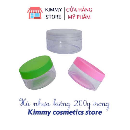 Hủ đựng kem 200g dẹp trong suốt nhiều màu