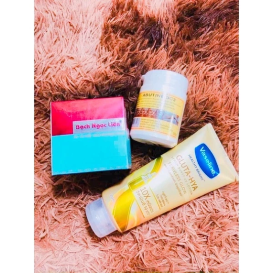 Combo Abutine 3C3 và Vaseline gluta hya 330g