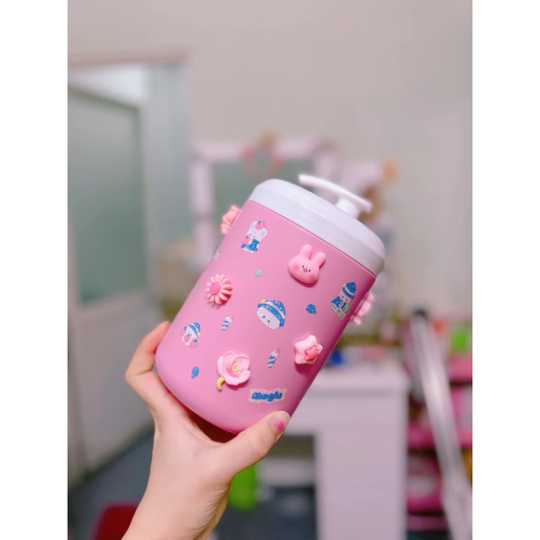 Hủ nhựa đựng kem 1kg dạng vòi ấn màu hồng