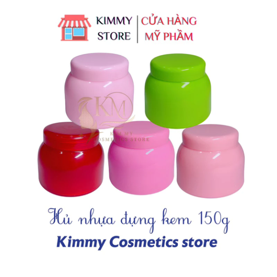 Lẻ hủ nhựa đựng kem bầu tròn 120g màu đỏ