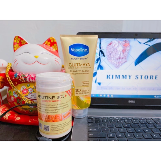 Combo kem dưỡng trắng da bạch ngọc liên + Abutine 3c3 lớn 500g