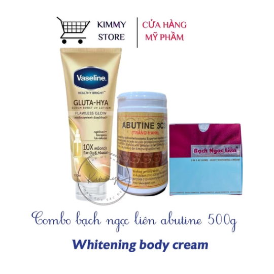 combo kem dưỡng trắng da bạch ngọc liên + 3C3 lớn 500g