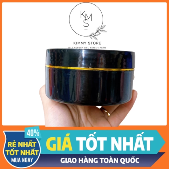 Lẻ hủ nhựa đựng kem 200g màu đen