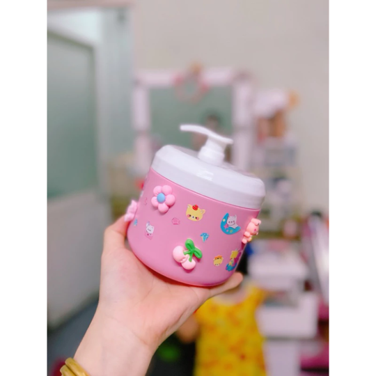 Hủ nhựa đựng kem 1kg dạng vòi ấn màu hồng