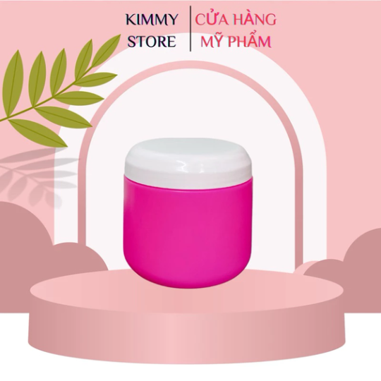 Hủ nhựa đựng kem 1kg dạng vòi ấn màu hồng