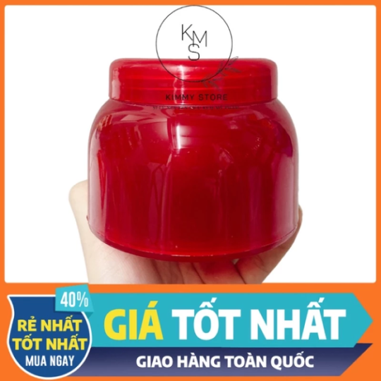 Lẻ hủ nhựa đựng kem bầu tròn 120g màu đỏ