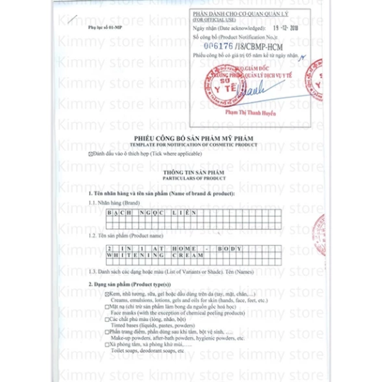 Bộ kem tẩy bạch ngọc liên xanh