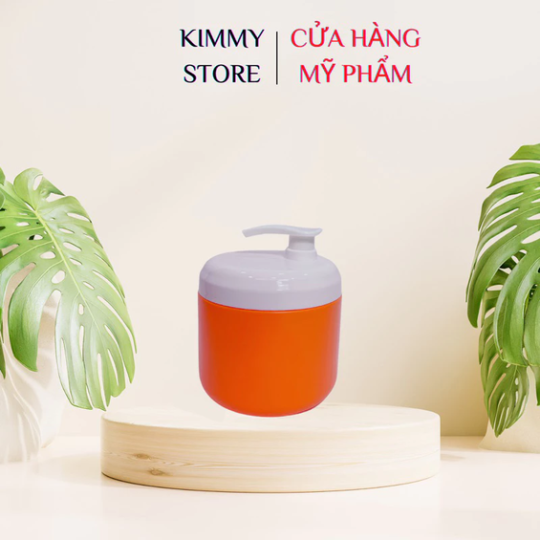 Hủ nhựa đựng kem 1kg dạng vòi ấn màu hồng