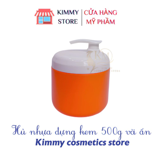 Hủ nhựa đựng kem 500g dạng vòi ấn nhiều màu Sẽ
