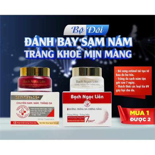 Bộ đôi kem bạch ngọc liên dưỡng trắng da mờ nám chống nắng