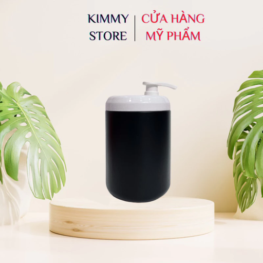 Hủ nhựa đựng kem 1kg dạng vòi ấn màu hồng