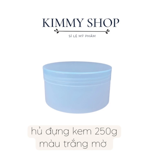 Hủ nhựa đựng kem 250g trong mờ màu trắng và hồng