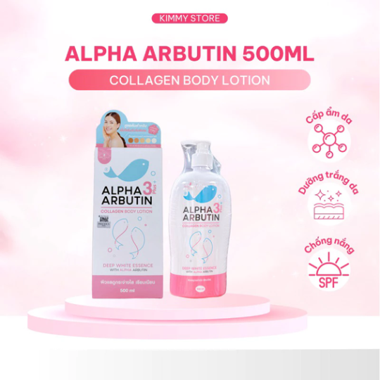 Sữa dưỡng thể trắng da alpha arbutin collagen lotion chai 500ml chuẩn thái