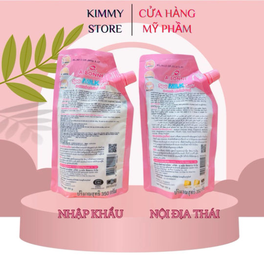 muối tắm sữa bò tẩy da chết A bonne spa milk salt thái lan 350g có vòi