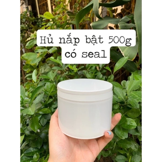 Hủ nhựa đựng kem 500g nắp bật nhựa cao cấp có seal bên trong