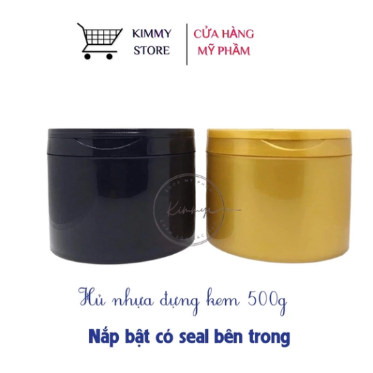 Hủ nhựa đựng kem 500g nắp bật nhựa cao cấp có seal bên trong