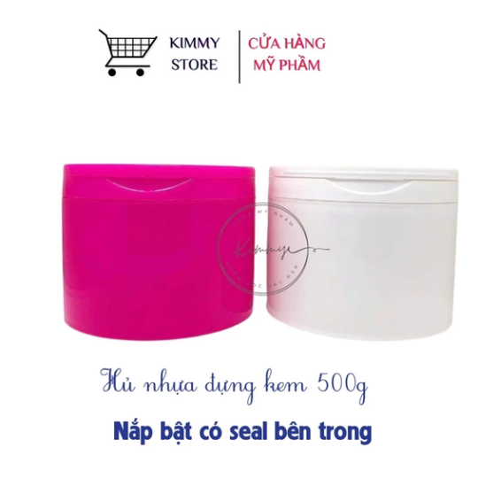 Hủ nhựa đựng kem 500g nắp bật nhựa cao cấp có seal bên trong