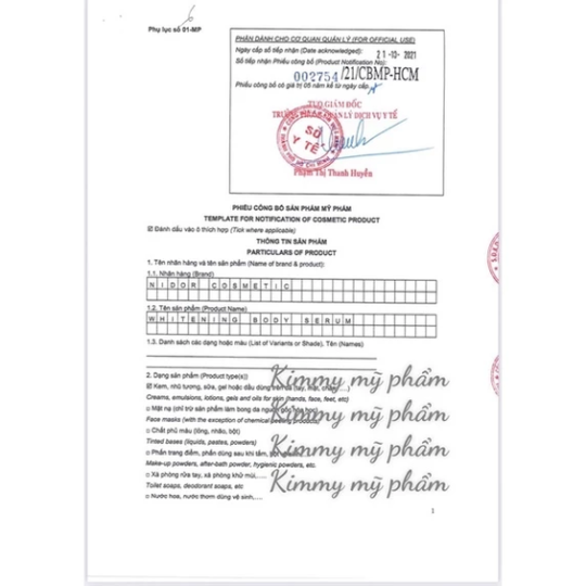 Serum kích tẩy trắng cực mạnh pha kem 10ml - whitening body serum
