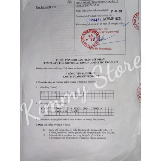Kem dưỡng trắng da young one xù xanh