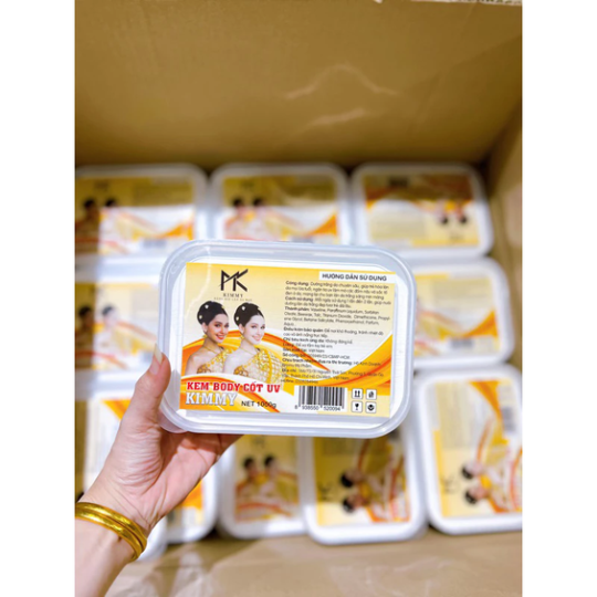 Lẻ hộp 1000g kem body cốt uv kimmy creamuv màu vàng đậm