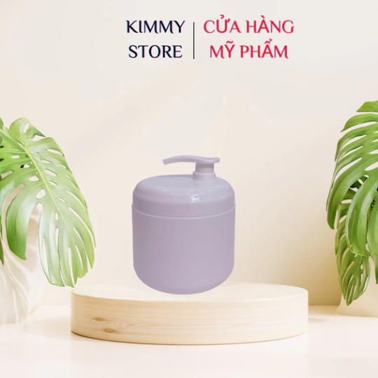 Hủ nhựa đựng kem 1kg dạng vòi ấn màu hồng