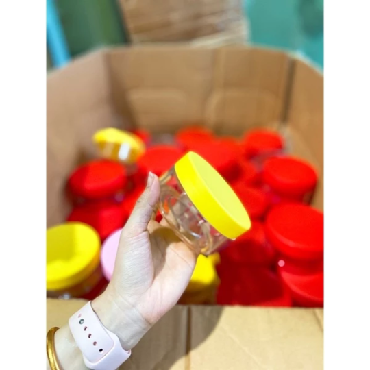 Hủ đựng kem 200g dẹp trong suốt nhiều màu