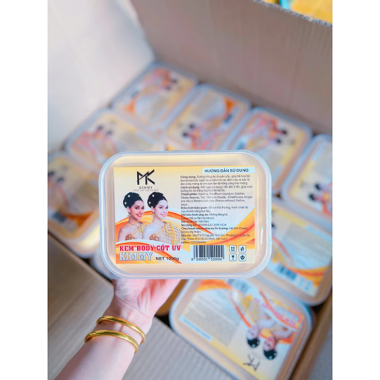 Lẻ hộp 1000g kem body cốt uv kimmy creamuv màu vàng đậm