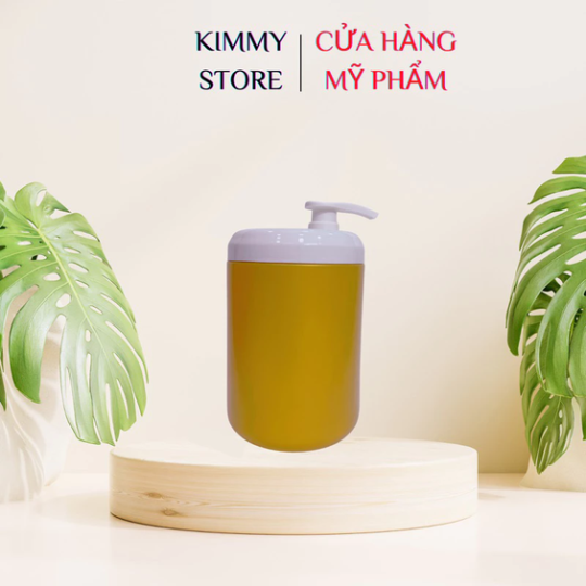 Hủ nhựa đựng kem 1kg dạng vòi ấn màu hồng