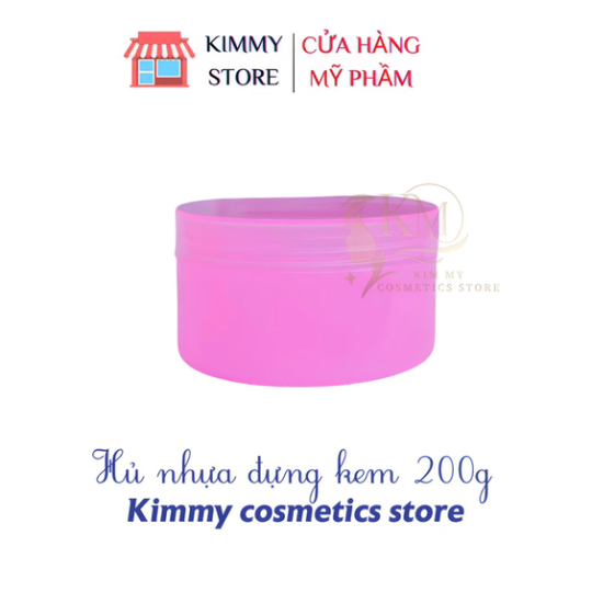 Hủ nhựa đựng kem 250g trong mờ màu trắng và hồng