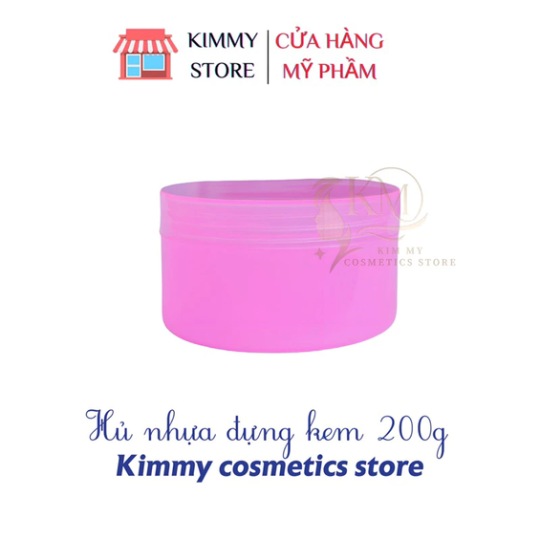 Hủ nhựa đựng kem 250g trong mờ màu trắng và hồng