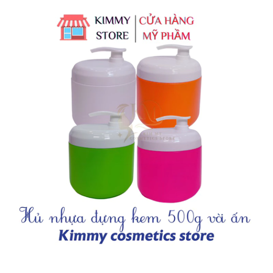 Hủ nhựa đựng kem 500g dạng vòi ấn nhiều màu Sẽ
