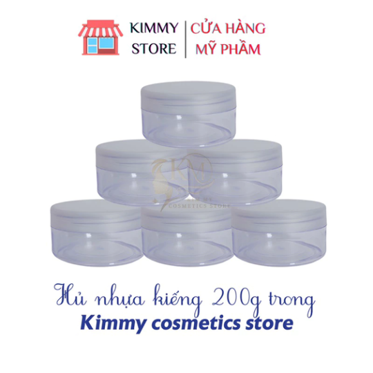Hủ đựng kem 200g dẹp trong suốt