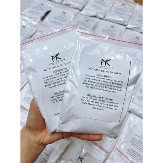Lẻ 1 túi zip 50g bột tẩy kích trắng màu trắng