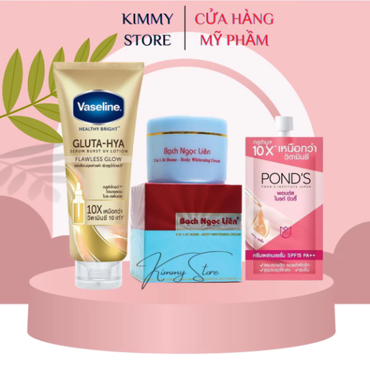 Combo siêu tẩy kem body bạch ngọc liên và vaseline
