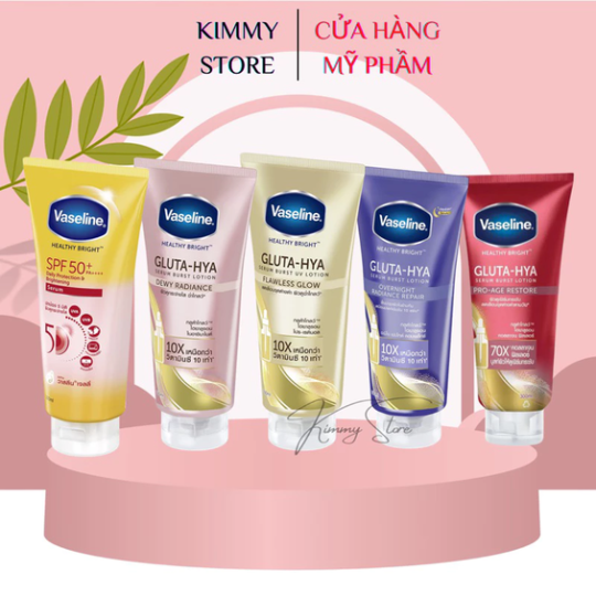 Bộ 3 vaseline gluta hya 10X và 50X chai hồng