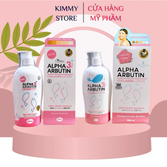 Sữa dưỡng thể trắng da alpha arbutin collagen lotion chai 500ml chuẩn thái