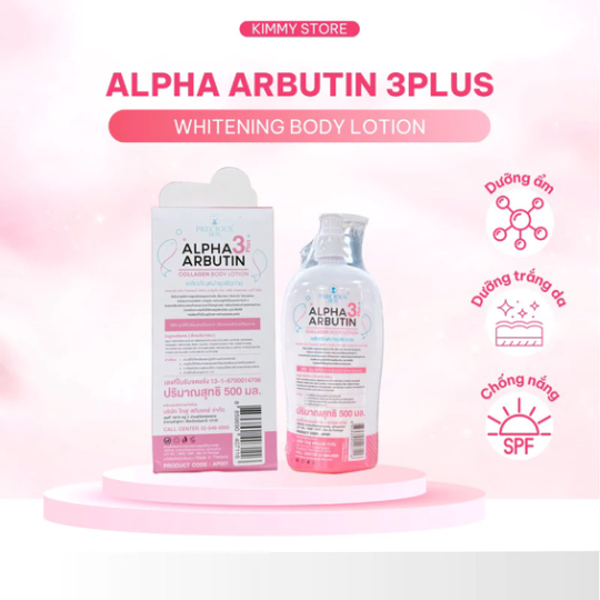 Sữa dưỡng thể trắng da alpha arbutin collagen lotion chai 500ml chuẩn thái