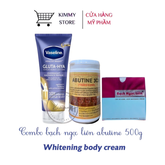 Combo kem dưỡng trắng da bạch ngọc liên + 3C3 lớn 500g