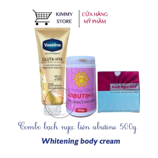 combo kem dưỡng trắng da bạch ngọc liên + 3C3 lớn 500g