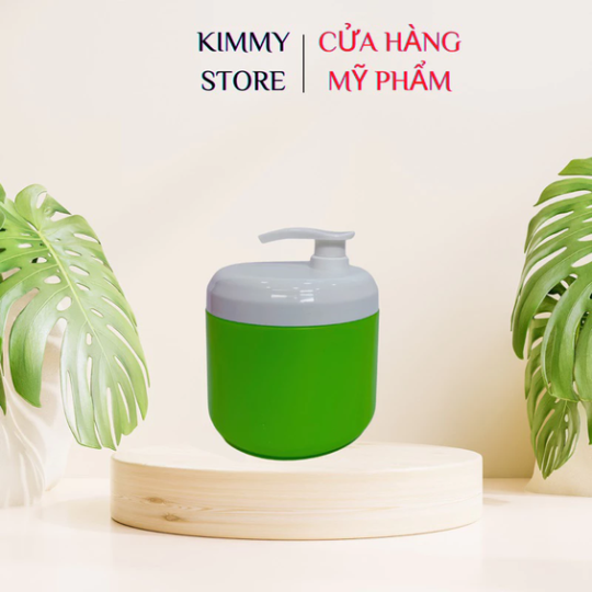 Hủ nhựa đựng kem 1kg dạng vòi ấn màu hồng