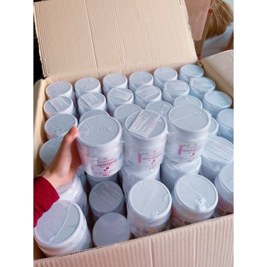 Lẻ 1 hộp 350g lotion velvet whitening chữ đỏ