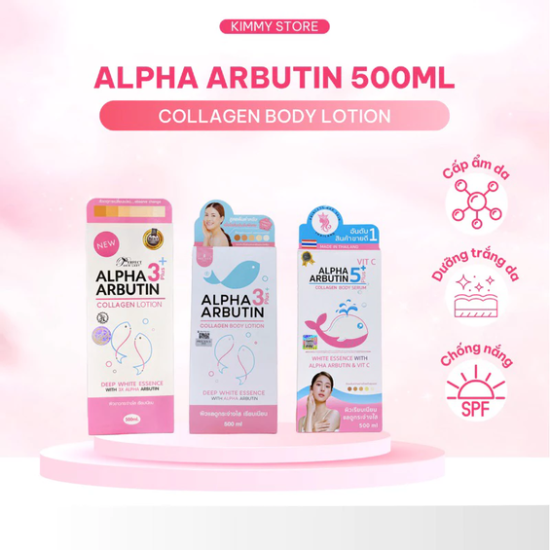 Sữa dưỡng thể trắng da alpha arbutin collagen lotion chai 500ml chuẩn thái