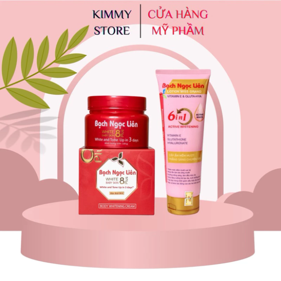 01 Hộp kem dưỡng trắng da bạch ngọc liên đỏ white baby skin 150g tặng kèm 1 chai lotion