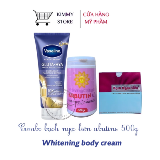combo kem dưỡng trắng da bạch ngọc liên + 3C3 lớn 500g