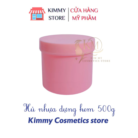 Hủ nhựa đựng kem 500g màu hồng phấn ( hường )