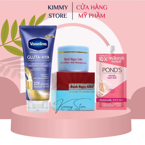 combo siêu tẩy kem body bạch ngọc liên và vaseline